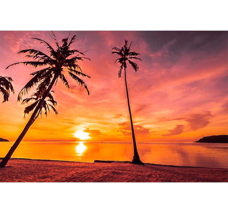 Fotomural naturaleza vista del atardecer tropical - TenVinilo
