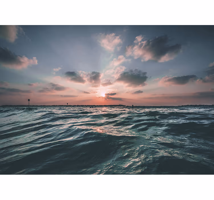 Fotomural mar atardecer sobre las olas - TenVinilo