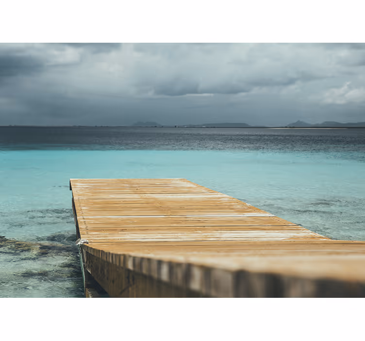 Fotomural naturaleza muelle sereno junto al mar - TenVinilo