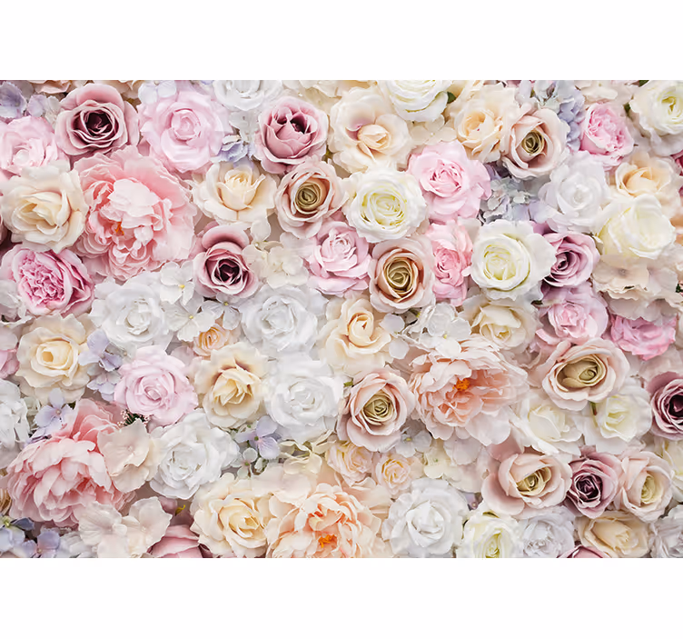 Mural de pared flores colección rosa en flor - TenVinilo