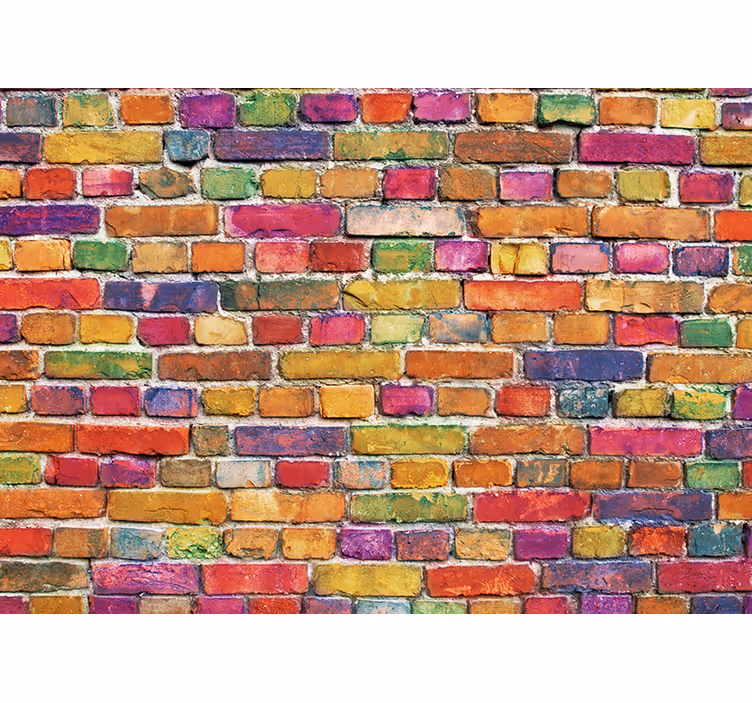 Fotomural arte urbano patrón de ladrillos coloridos - TenVinilo