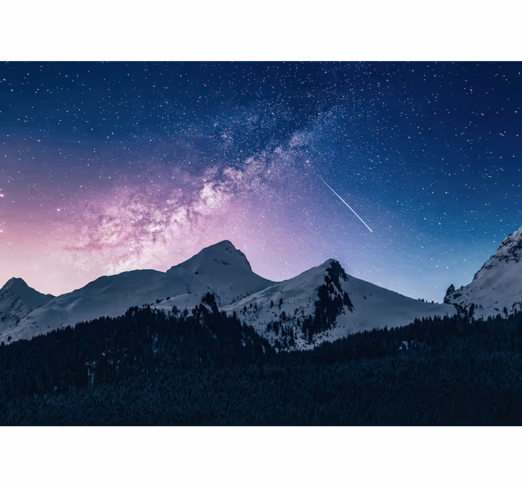 Fotomural montañas noche estrellada majestuosa - TenVinilo