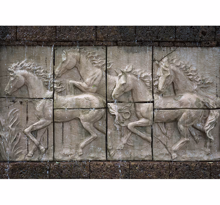 Fotomural animales caballos al galope relief - TenVinilo