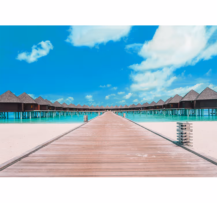 Papel pintado paisaje sendero tropical del muelle - TenVinilo