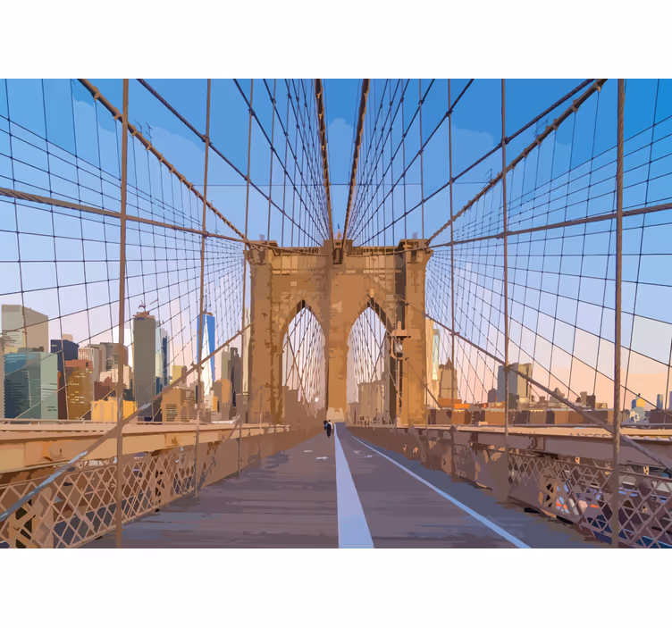 Fotomural ciudad vista del puente de brooklyn - TenVinilo