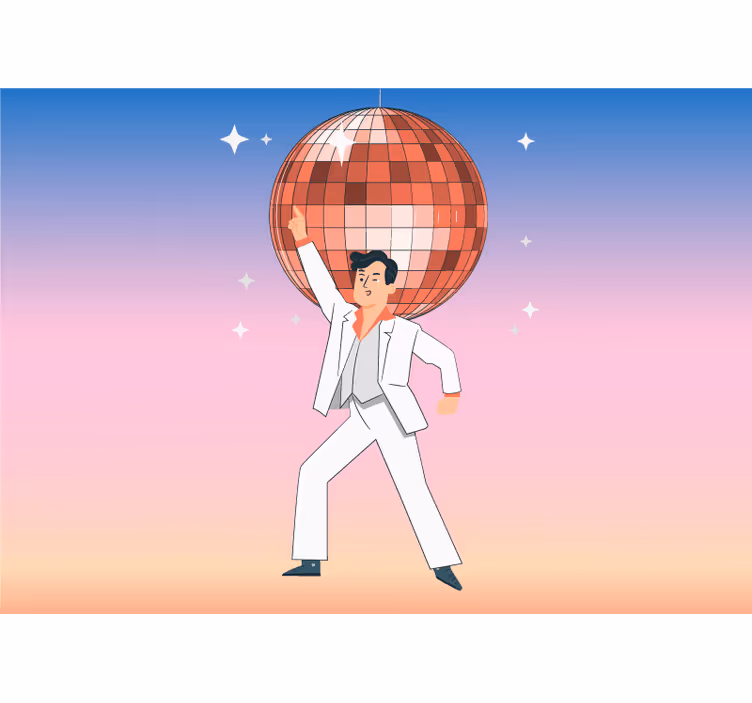 Fotomural de música hombre bailando discoteca - TenVinilo
