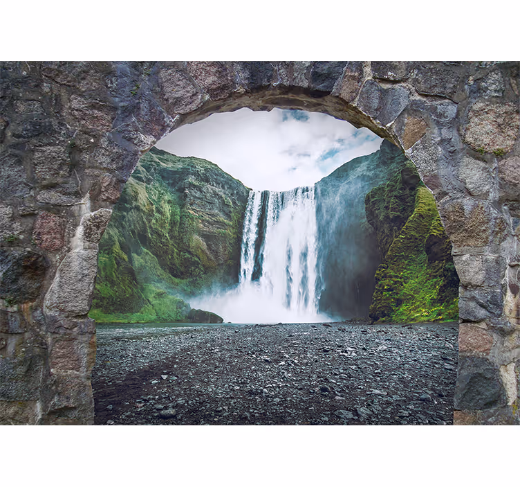 Fotomural cascada vista de cascada majestuosa - TenVinilo