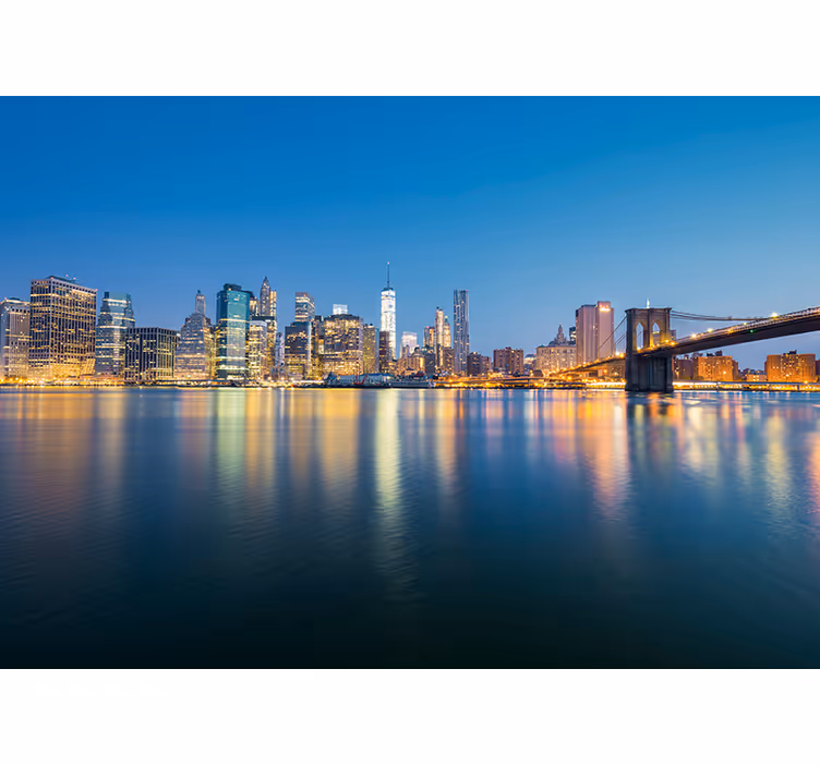 Fotomural nueva york puente de brooklyn y skyline - TenVinilo