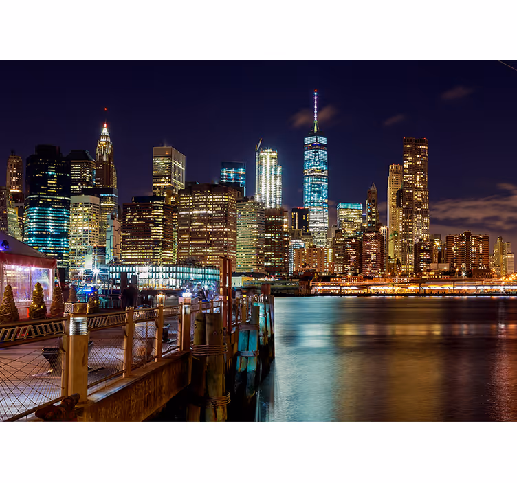 Fotomural nueva york skyline nocturno - TenVinilo