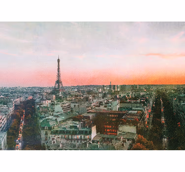 Fotomural parís atardecer en la torre eiffel - TenVinilo