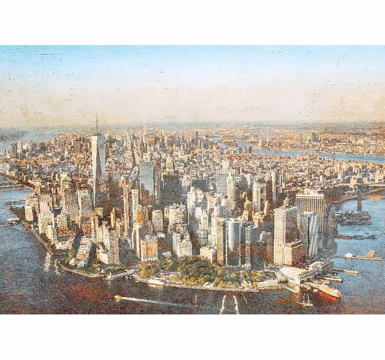 Fotomural ciudad vista aérea de manhattan - TenVinilo