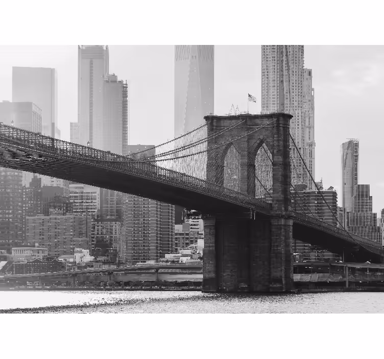 Fotomural ciudad silueta del puente de brooklyn - TenVinilo