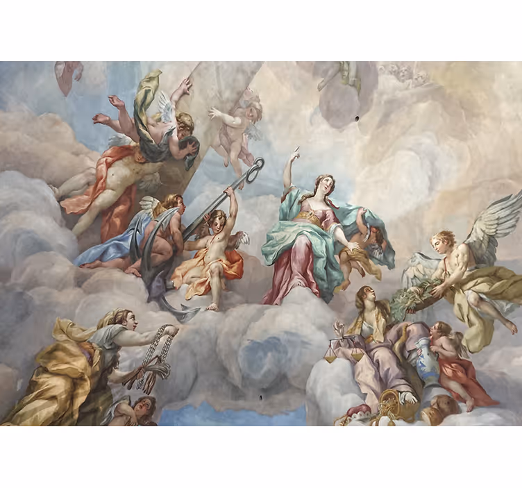 Fotomural arte clásico figuras celestiales arriba - TenVinilo