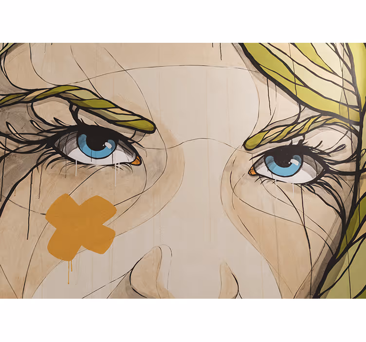 Fotomural arte ojos con expresiones - TenVinilo