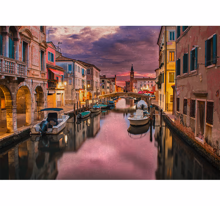 Fotomural ciudad perspectiva del encantador canal - TenVinilo
