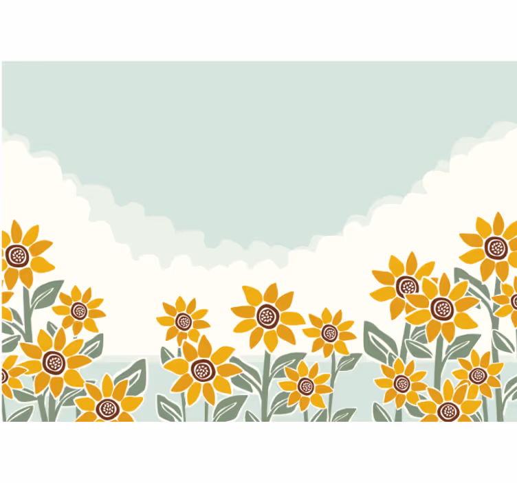 Mural de pared flores jardín de girasoles - TenVinilo