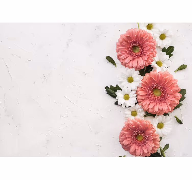 Mural de pared flores arreglo floral rosa - TenVinilo