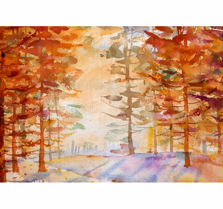 Fotomural naturaleza paisaje del bosque en otoño - TenVinilo