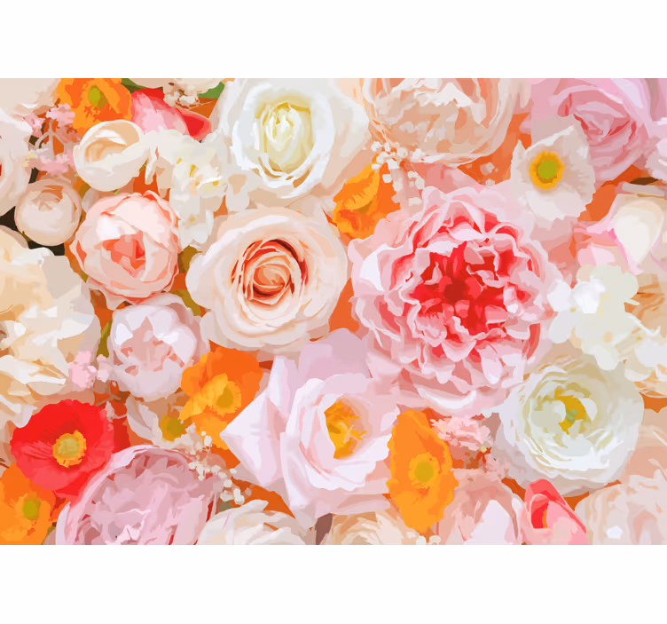 Mural de pared flores arreglo floral delicado - TenVinilo
