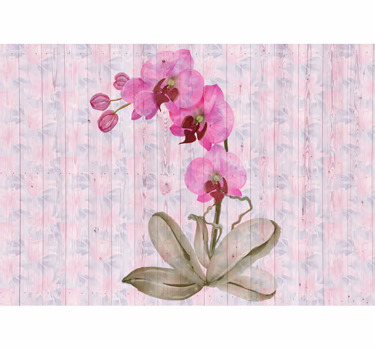 Mural de pared flores orquídeas rosas - TenVinilo