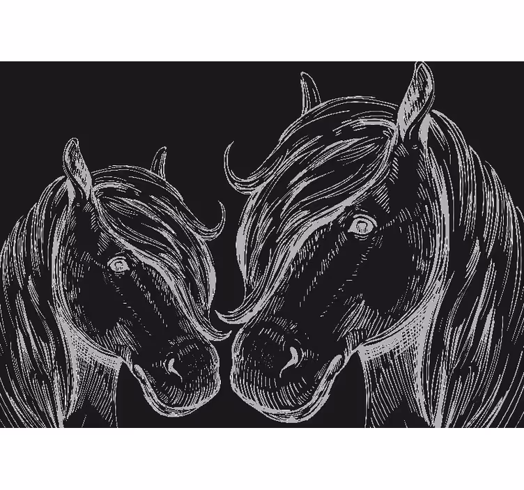 Fotomural animales retratos elegantes de caballos - TenVinilo