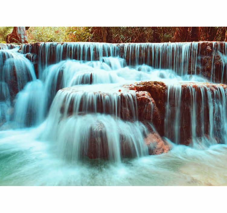 Fotomural de cascada Cascada azul claro - TenVinilo