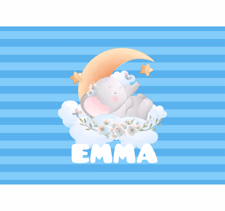 Mural de pared infantil elefante durmiendo - TenVinilo