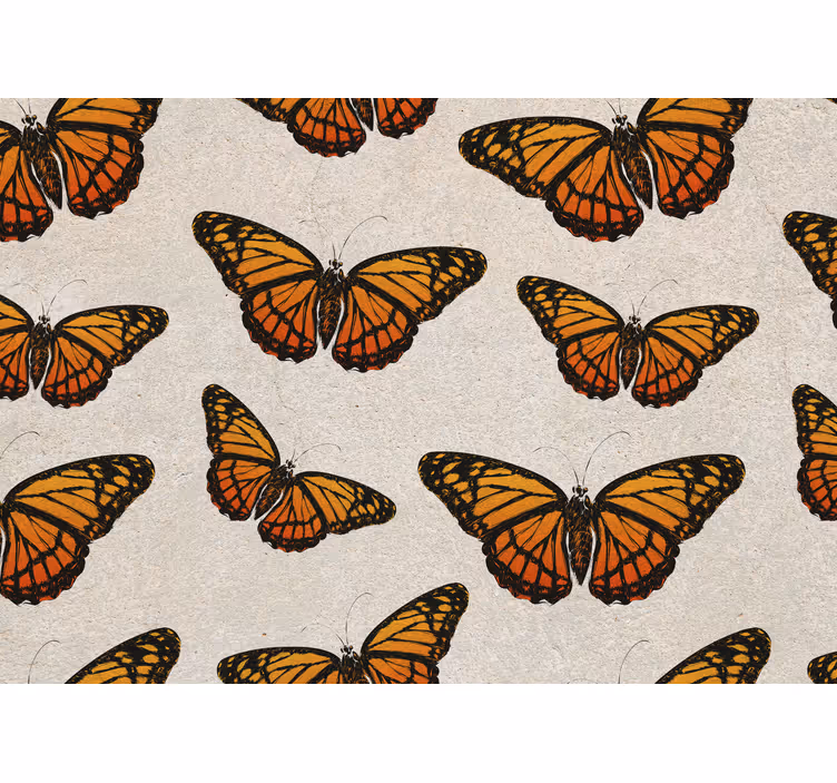Mural de pared flores mariposas en vuelo - TenVinilo