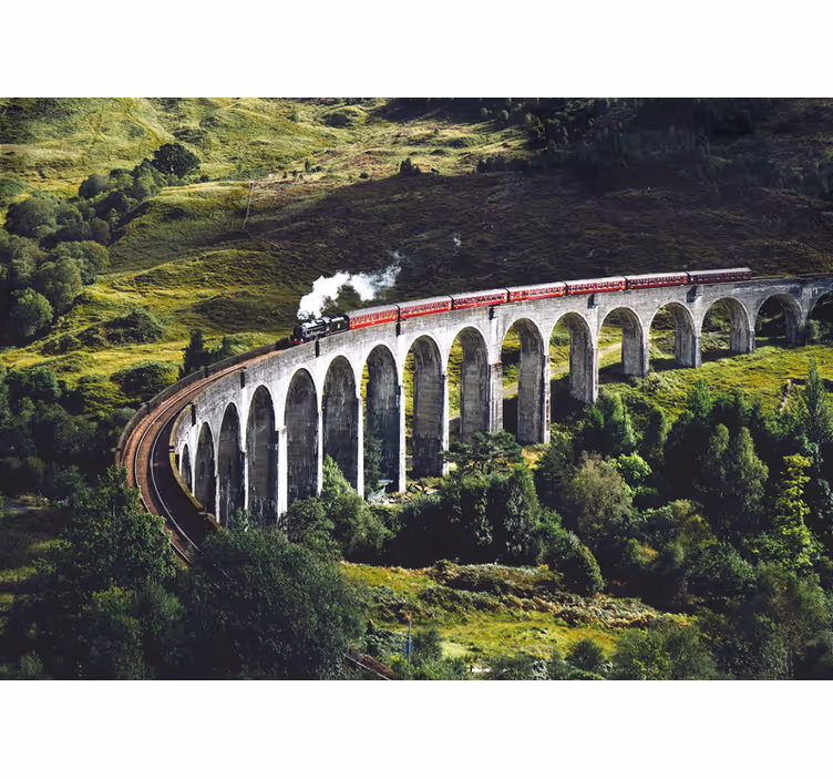 Fotomural ciudad puente ferroviario icónico - TenVinilo