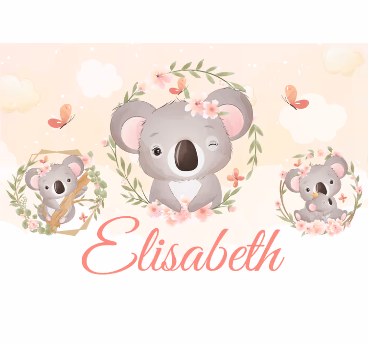 Fotomural personalizable koala familia encantadora - TenVinilo