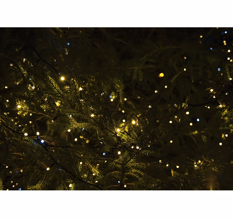Mural de pared navidad luces festivas de árbol - TenVinilo