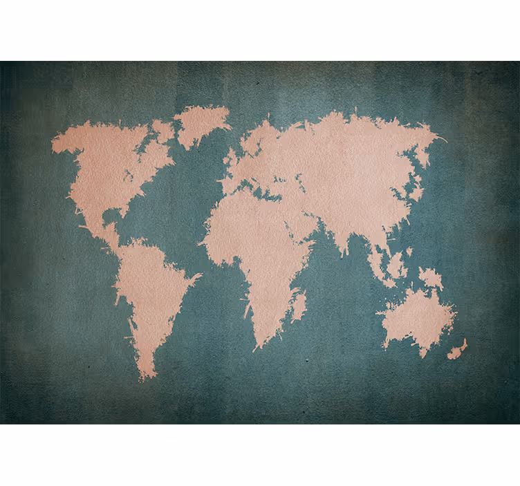 Papel pintado mapamundi contorno mundial - TenVinilo