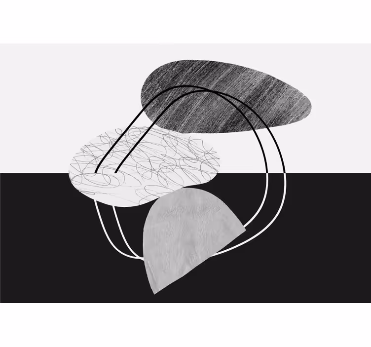Fotomural abstracto formas geométricas monocromáticas - TenVinilo