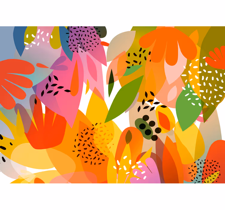 Mural de pared flores collage floral colorido - TenVinilo