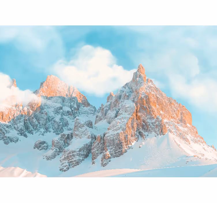 Mural de pared espesas nubes blancas entre montañas - TenVinilo