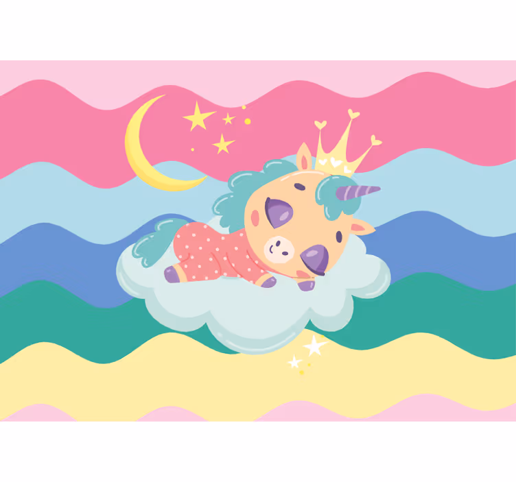 Fotomural gente unicornio durmiendo fantástico - TenVinilo