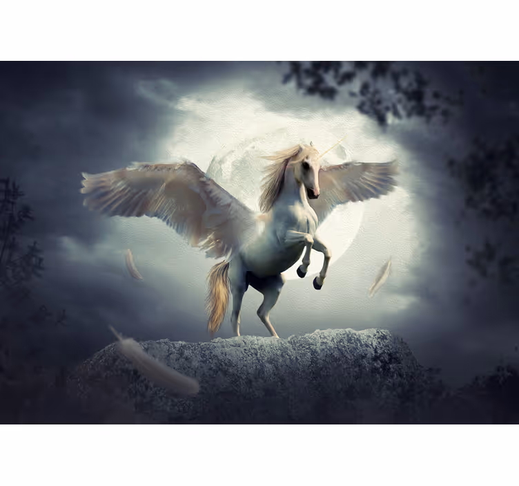 Fotomural fantasía unicornio volador - TenVinilo