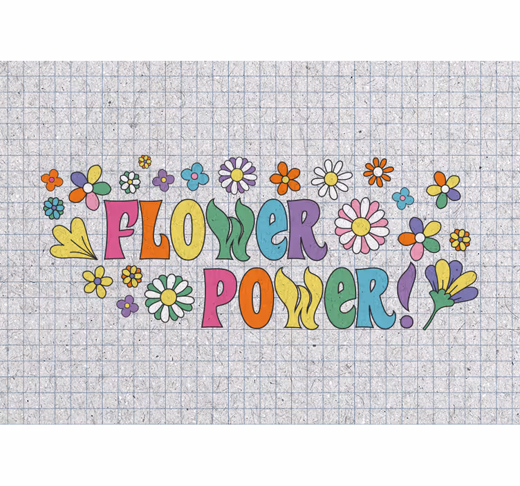 Mural de pared flores diseño poder floral - TenVinilo