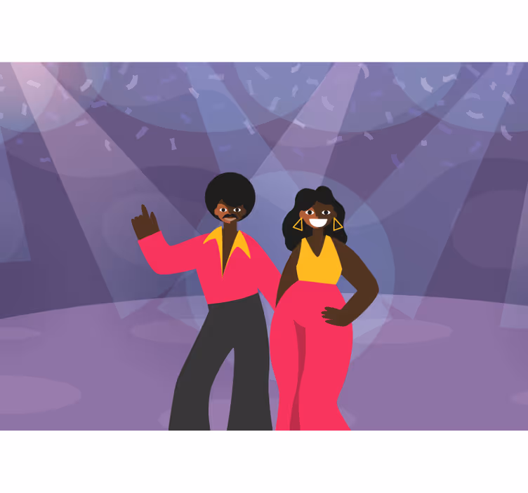 Fotomural de música pareja bailando en disco - TenVinilo