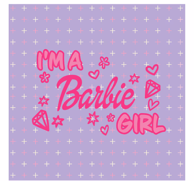 Fotomural frase soy una chica barbie - TenVinilo
