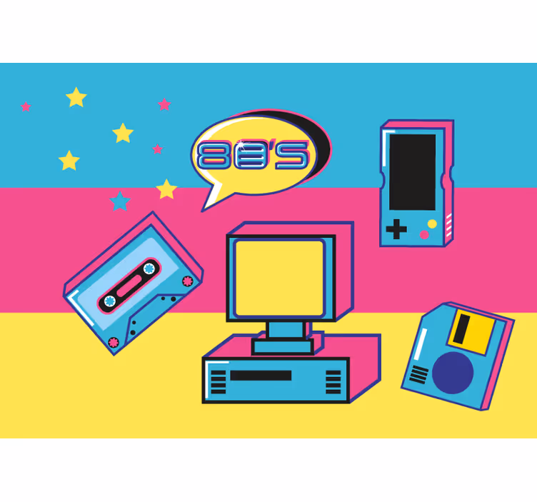 Fotomural arte urbano elementos de retro gaming - TenVinilo