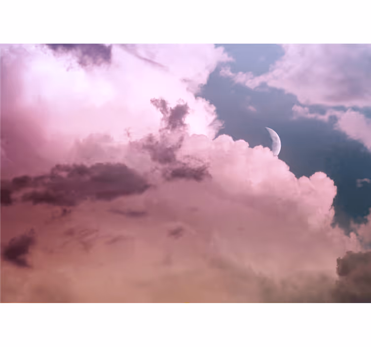 Fotomural cielo cielo nublado iluminado por la luna - TenVinilo