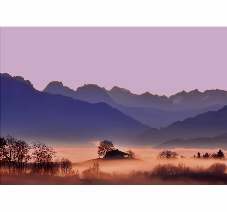 Papel pintado paisaje paisaje de montaña tranquilo - TenVinilo