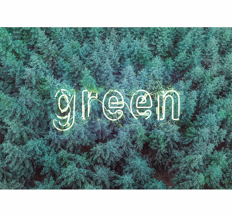 Fotomural naturaleza letra del bosque verde - TenVinilo