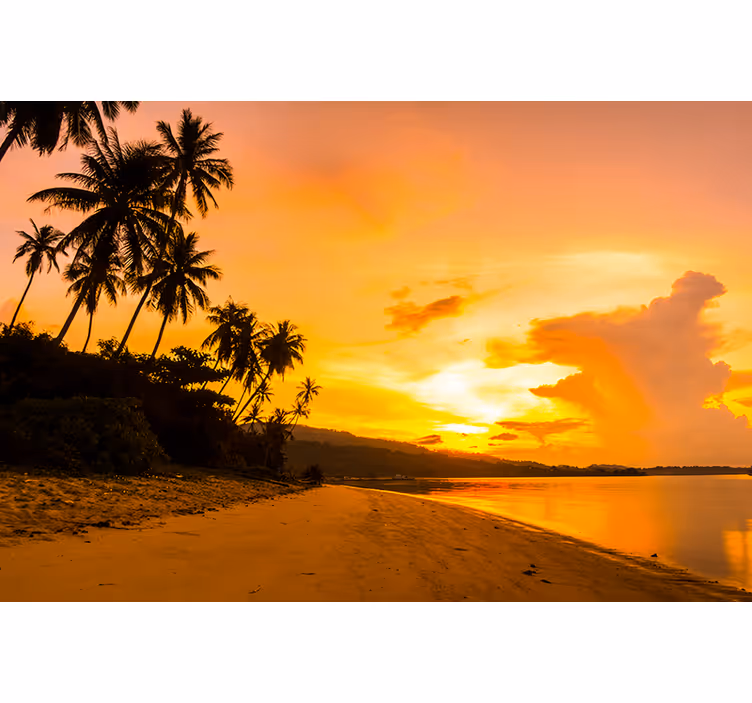 Papel pintado paisaje serenidad del atardecer tropical - TenVinilo