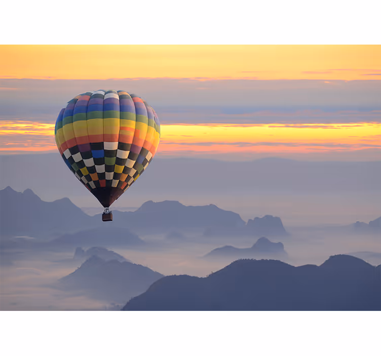Fotomural vehículo aventura en globo aerostático - TenVinilo