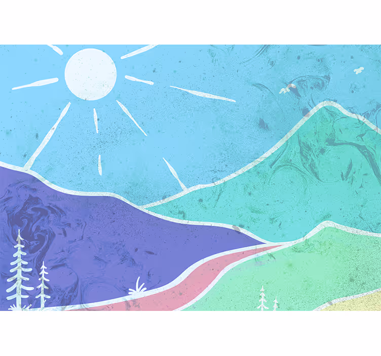 Papel pintado paisaje escena de paisaje montañoso - TenVinilo