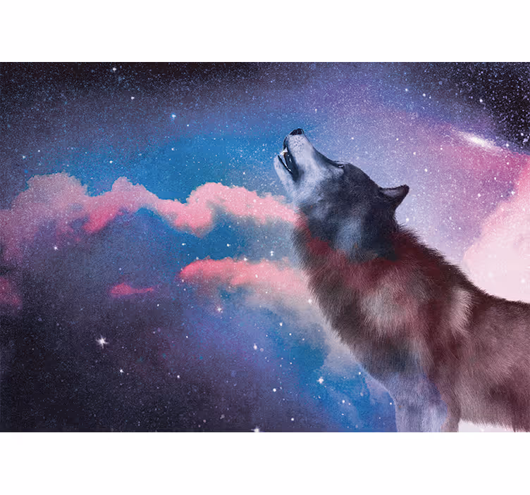 Fotomural animales silueta de lobo aullador - TenVinilo