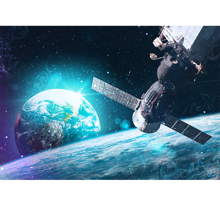 Fotomural espacio nave espacial orbitando la tierra - TenVinilo