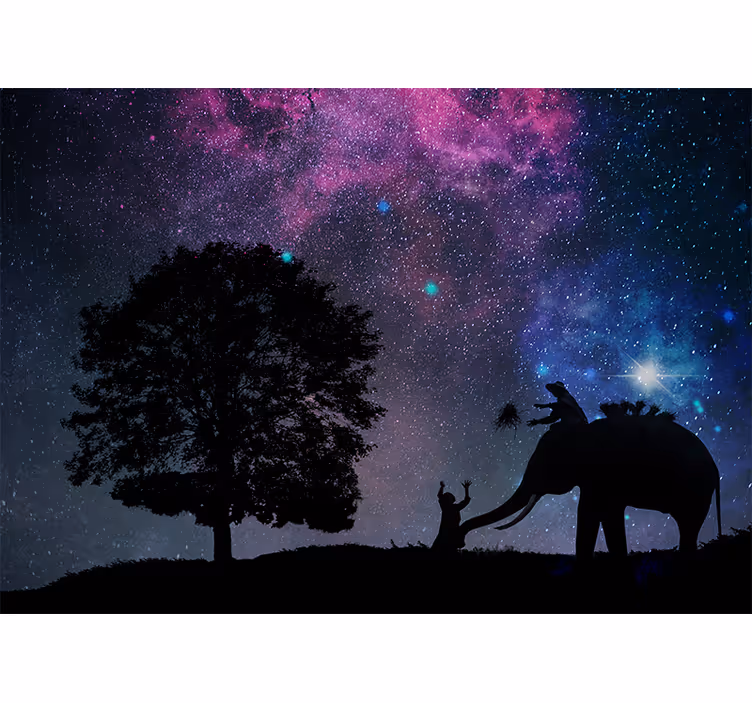 Fotomural frase aventura del elefante cósmico - TenVinilo